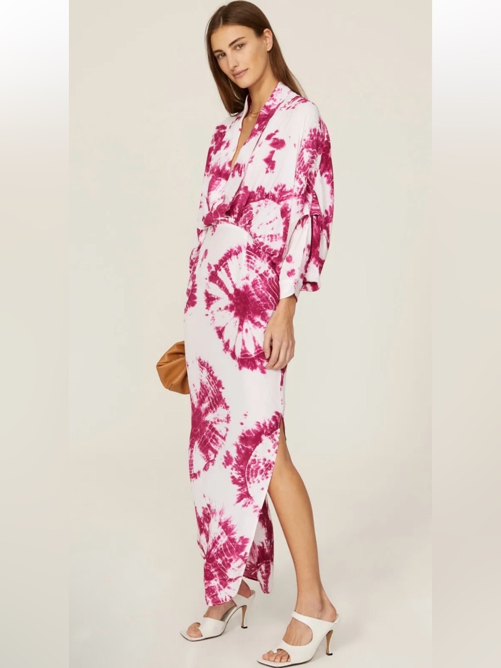 SWF Tie-Dye Pink and White Maxi Dress